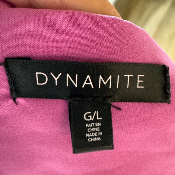 Dynamite Izabel pink Satin 2 piece outfit cargo pants sz 6 and bandeau top L - Picture 8 of 16